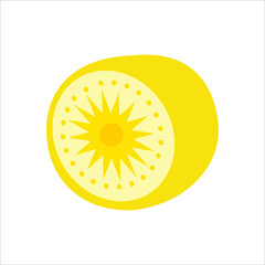 The sliced kiwi fruit comes with a vector illustration.