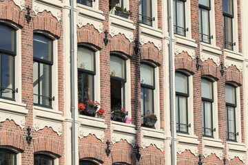 Amsterdam Zoutkeetsgracht Canal Building Facade Detail, Netherlands