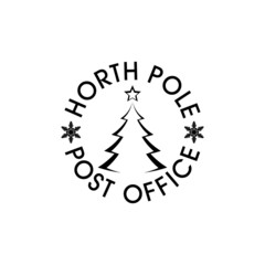 North pole post office stamp icon isolated on white background
