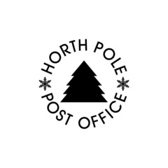 North pole post office stamp icon isolated on white background