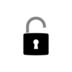 Unlocked padlock icon design template illustration vector