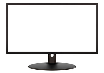 Monitor TV 3D icon with empty screen isolated on white, realistic technology vector illustration.