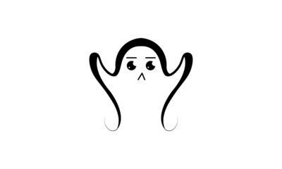 Vector Halloween Ghost Cartoon Ilusstration