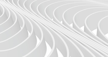 Obraz premium 3D white wavy background for business presentation. Abstract gray stripes elegant pattern. Minimalist empty striped blank BG. Halftone monochrome design with modern minimal color illustration.