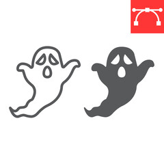 Obraz premium Ghost line and glyph icon, holiday and halloween, ghost vector icon, vector graphics, editable stroke outline sign, eps 10.