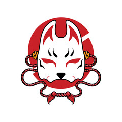 Japanese kitsune mask, Vector illustration eps.10