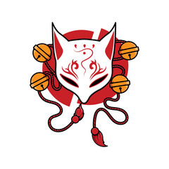 Japanese kitsune mask, Vector illustration eps.10