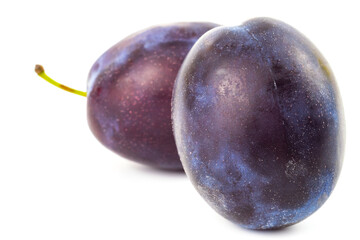 Plum  isolated on white background, closeup