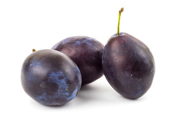 Plum  isolated on white background, closeup