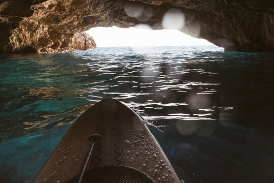 Paddleboarding in the cave
