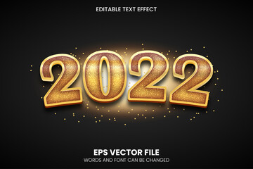 2022 Editable Golden Text Effect Eps Vector
