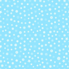 Abstract composition of snowflakes seamless pattern