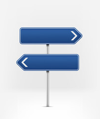 City direction boards. Right and left way