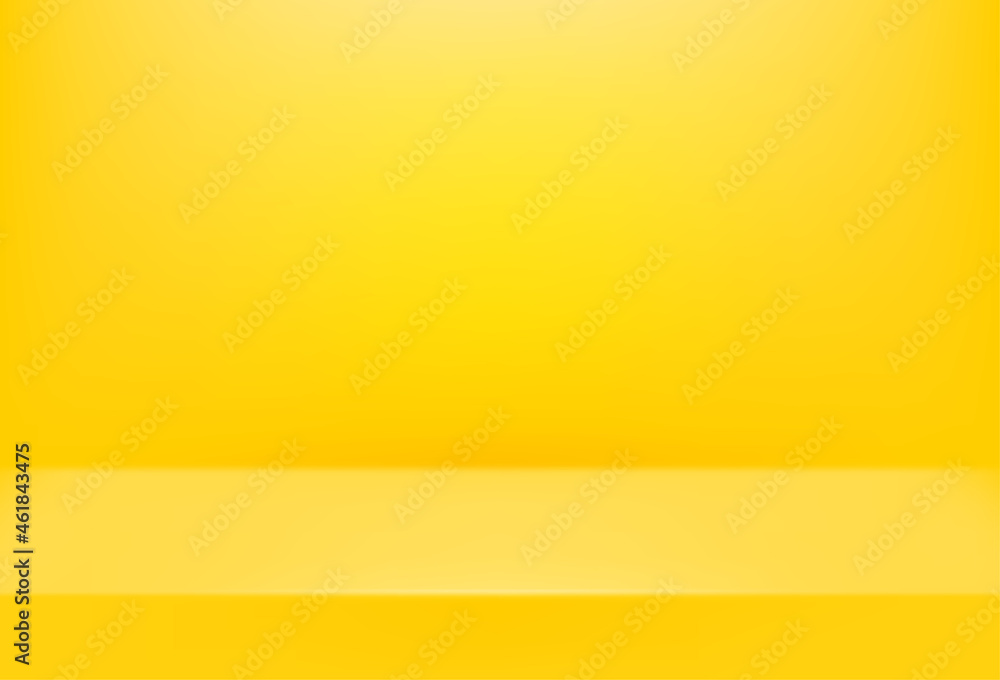 Poster bright yellow empty stage. #d style vector background