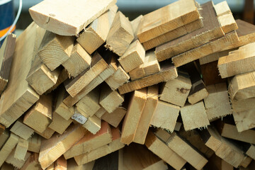 Firewood for furnace furnace. Sawn boards. Wood for use as fuel.