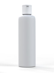 Solid white fliptop cap bottle on white background