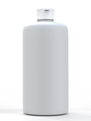 Solid white fliptop cap bottle on white background