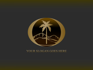 Obraz premium Date palm logo design templates. suitable for labels or logos of date fruit products in packaging. editable vector image.
