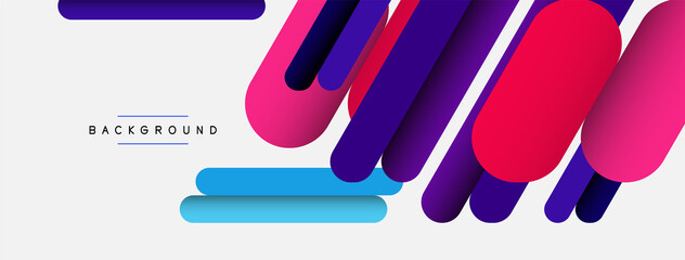 Abstract background. Round shapes, lines compositions on grey backdrop. Vector illustration for wallpaper banner background or landing page