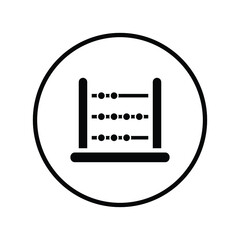 Abacus, game, education, sport icon. Black vector design.