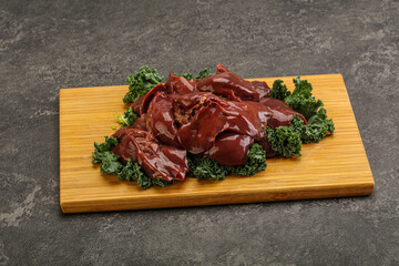 Raw chicken liver for cooking