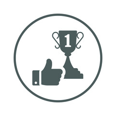 Achievement, Winner, success icon. Gray vector design.