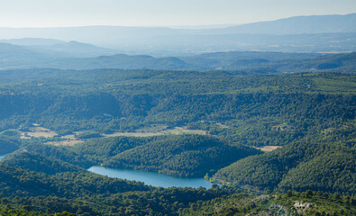 Bimont lake seen from the top of the Montagne Sainte-Victoire mountain