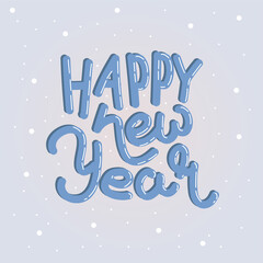 Happy New Year 2021 2022 script text hand lettering. Design template Celebration typography poster, banner or greeting card for Merry Christmas and happy new year. Vector Illustration