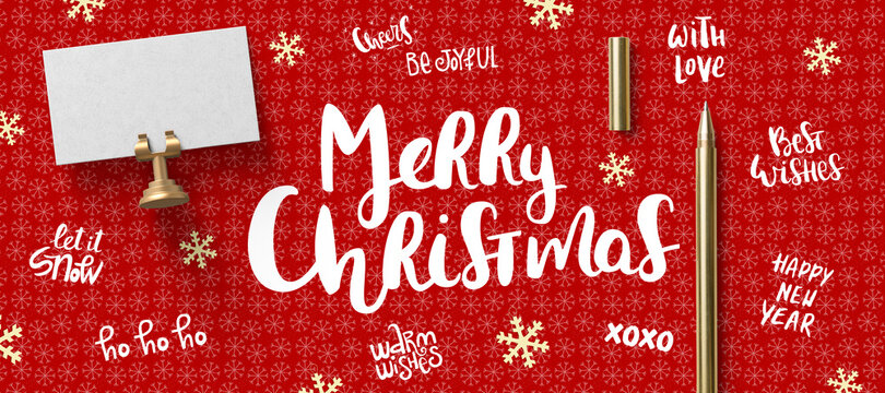 christmas messages and decoration on christmas background