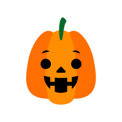 ハロウィン　ジャックオランタン　アイコン　笑顔
