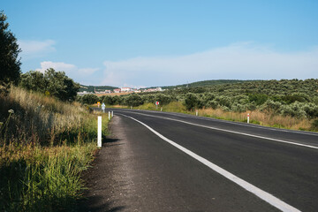 Bending road background on daylight.