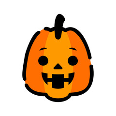 ハロウィン　ジャックオランタン　アイコン　笑顔