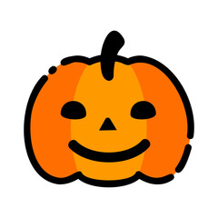 ハロウィン　ジャックオランタン　アイコン　笑顔