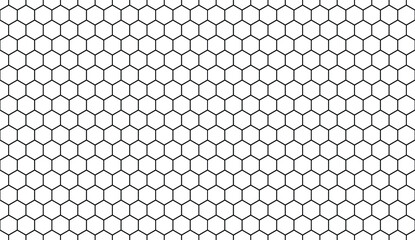 Seamless hexagon grid background. Geometry pattern hexagon. Hexagonal netting. Honeycomb background. Abstract vector background.