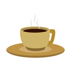 cup of hot light brown coffee with a vector illustration