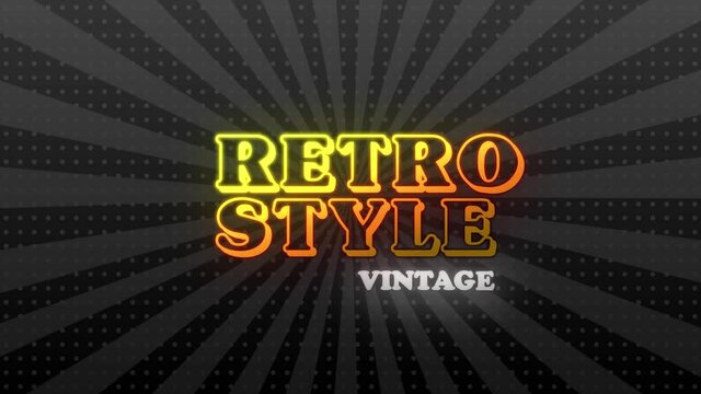 Retro style 4K. (Premium and Luxury Banner) Sign and symbols. Cool vintage typeface for party poster.