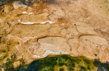 Stones and hot springs of Thermopylae in Greece