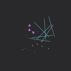 Generative Design Artwork of Abstract Vector Generated Shapes Composition