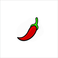 Simple Illustration of chilli icon on white background