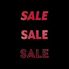Sale signs in pink and red colors for shopping. Vector illustration.