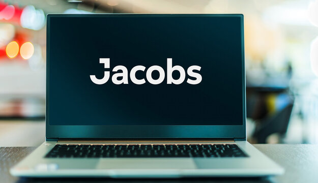 Laptop computer displaying logo of Jacobs Engineering Group