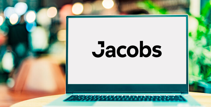Laptop computer displaying logo of Jacobs Engineering Group