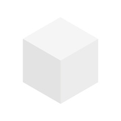 Cube shape. Isometric cube icon. Simple geometric symbol. Box symbol. Vector illustration isolated on white. 