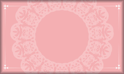 Baner pink with Indian white ornaments for design under your text