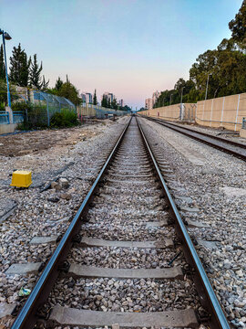 railway tracks in the countryside