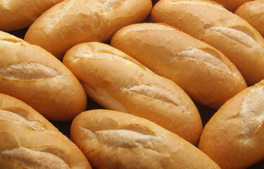 Many bread buns as background