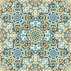 Delicate openwork geometric floral seamless pattern