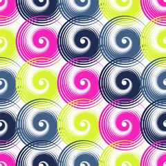 Spiral swirls complicated seamless pattern vector design.