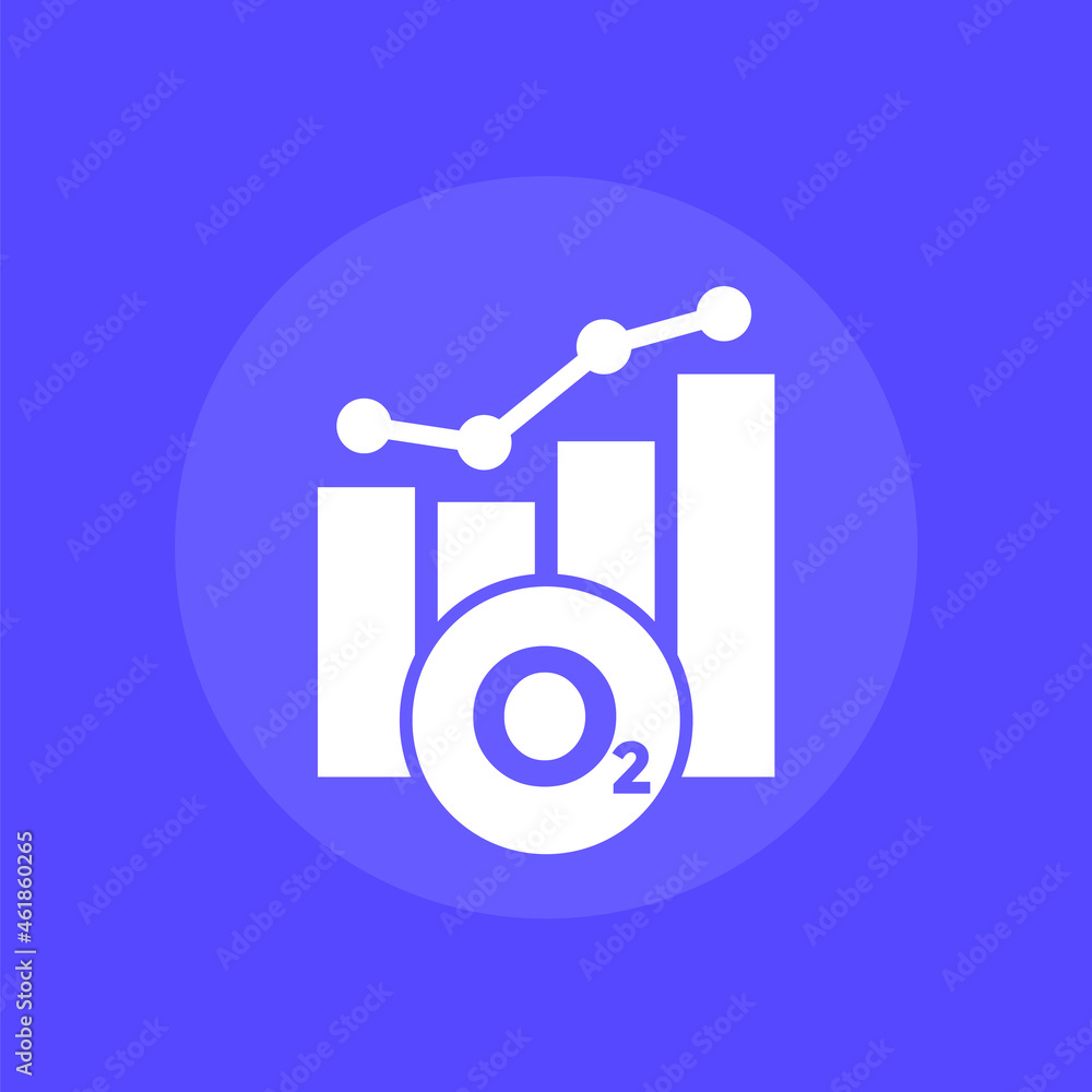 Aufkleber oxygen level icon and a chart