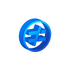 inequality, unequal icon in 3d style